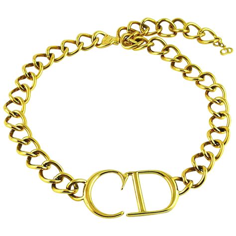 christian dior necklace cd gold|dior letters necklace value.